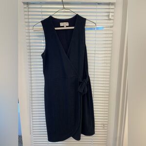 Madewell navy blue sleeveless wrap dress